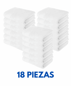 Toallas de Baño Completo ligera 1.40cm x 70com con 470 gramos Marca Cottonella (Paquete 18 Piezas)