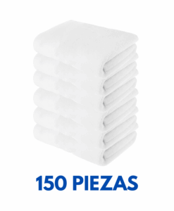 Toalla Medio Baño Blanca Hotelera 1.20 cm x .60 cm con 300 gramos Marca Cottonella (Paquete 150 Piezas)