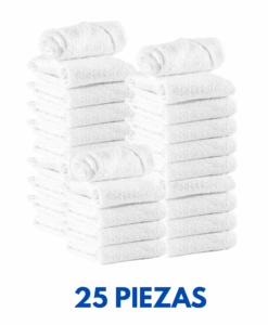 Toallas Faciales 30cm x 30cm con 50 gramos Marca Cottonella (Paquete 25 piezas)