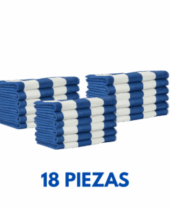 Paquete 18 Toallas alberca Listada Azul 170x90 de 700 grams marca la Josefina