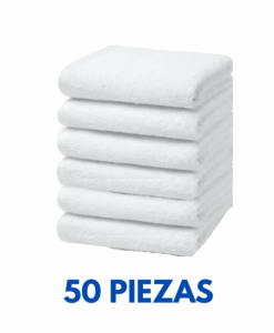 Toalla Medio Baño Blanca Hotelera 1.20 cm x .60 cm con 300 gramos Marca Cottonella (Paquete 50 Piezas)