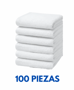 Toalla Medio Baño Blanca Hotelera 1.20 cm x .60 cm con 300 gramos Marca Cottonella (Paquete 100 Piezas)