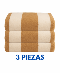 Toallas de Alberca Listada beige/paja 170cm X 90cm peso 700 grms Marca La Josefina (Paquete 3 Piezas)