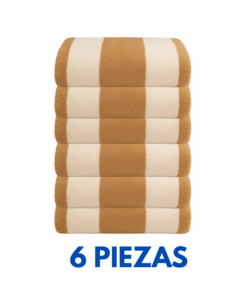 Toallas de Alberca Listada beige/paja 170cm X 90cm peso 700 grms Marca La Josefina (Paquete 6 Piezas)