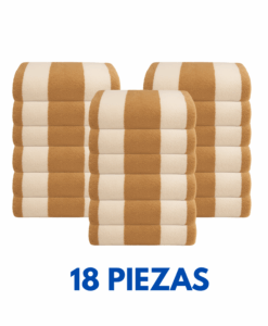 Toallas de Alberca Listada beige/paja 170cm X 90cm peso 700 grms Marca La Josefina (Paquete 18 Piezas)