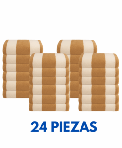 Toallas de Alberca Listada beige/paja 170cm X 90cm peso 700 grms Marca La Josefina (Paquete 24 Piezas)