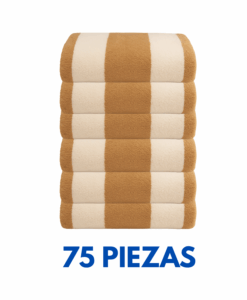 Toallas de Alberca Rayada beige/paja 170cm X 90cm peso 700 grms Marca La Josefina (Paquete 75 Piezas)