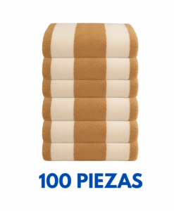 Toallas de Alberca Rayas beige/paja 170cm X 90cm peso 700 grms Marca La Josefina (Paquete 100 Piezas)
