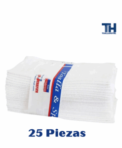 Paquete 25 Toallas faciales 30cm x 30cm con 42 grms marca la Josefina