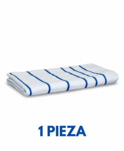 Toalla listada Fina Azul Ligera  1.68CM x 80CM con 580 gramos Marca Cottonella