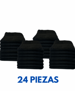 Toallas de Manos Color Negro 40cm x 70cm con 150 gramos Marca Toalla Hotel (Paquete 24 Piezas)