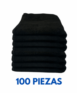 Toallas de Manos Color Negro 40cm x 70cm con 150 gramos Marca Toalla Hotel (Paquete 100 Piezas)