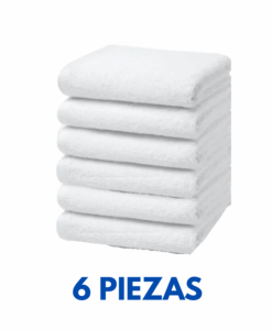 Toallas de medio Baño Hotelera 1.20cm x 60cm con 300 gramos Marca Cottonella (Paquete 6 Piezas)