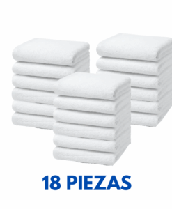 Toallas de Medio Baño Hotelera 1.20cm x 60cm con 300 gramos Marca Cottonella (Paquete 18 Piezas)