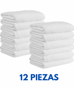 Toallas Baño Hotelera 1.30x70 410 gramos Marca Cottonella (Paquete 12 Piezas)