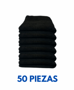 Toalla Facial Negra 30X30 50 gramos Marca Toalla Hotel (50 Piezas)