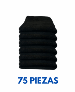 Toalla Facial Negra 30X30 50 gramos Marca Toalla Hotel (75 Piezas)