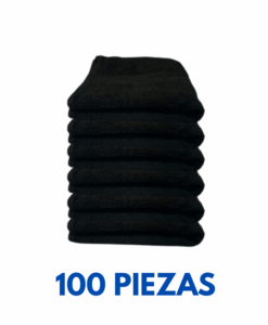 Toalla Facial Negra 30X30 50 gramos Marca Toalla Hotel (100 Piezas)
